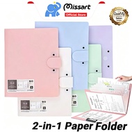 2-in-1 A4/Long Size Expanding File Folder With Clipboard Folder Organizer 8 Pockets Document Storage