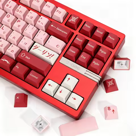 KBDiy Japanese Keycaps Retro GMK Darling Cherry Profile PBT ISO Alice Keycap Custom For MX Switches 