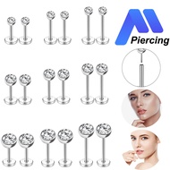 1PC Stainless Steel Labret Lip Stud Piercing 16G/18G/20G Nostril Nose Stud Piercing Push-in Stud Ear