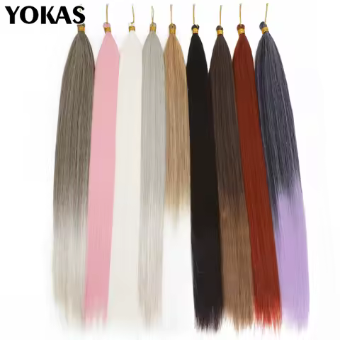 22" 30" Ariel Straight Hair Bundles Crochet Braids Synthetic Ariel Straight Braiding Hair Ombre Blon