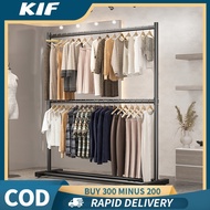 Double Layer 60/100/120/150cm Metal Clothes Hanger Drying Rack, Double Stainless Hanger Sampayan For