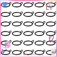 LY-HOME 30pcs Curtain Ring, Metal 1.25 Inch Shower Curtain Hooks, Easy To Use Black Door Curtain Hanging Ring Bathroom