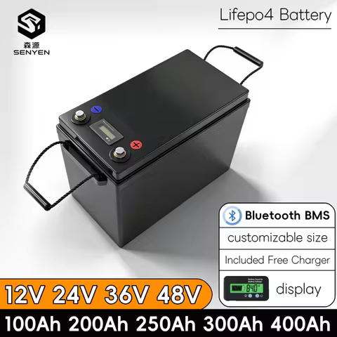 SY-12V 200Ah 250Ah 300Ah 400Ah 24V 100Ah 200Ah 36V 100Ah 48V 100Ah lifepo4 lithium battery bluetooth