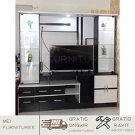 Lemari tv kayu minimalis - Liswar tv murah Rak kaca