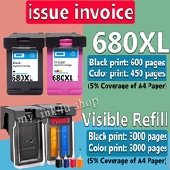 hp 680 ink hp 680xl black hp680xl ink cartridge refillable Compatible for hp 1115 1118 2135 2138 453