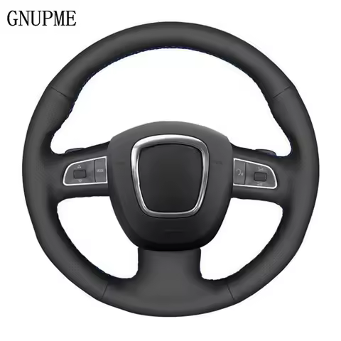 Black Artificial Leather Car Steering Wheel Cover For Audi Audi A3 8P Sportback A4 B8 Avant A5 8T A6