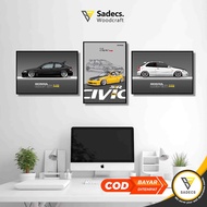 CIVIC EK4 Fiber Frame Block Poster, size 30x40 Cm