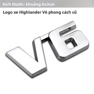 Miếng Dán Trang Trí Xe Toyota Highlander V6 Limited Metal Modification Rear Label AWD Body Decorativ