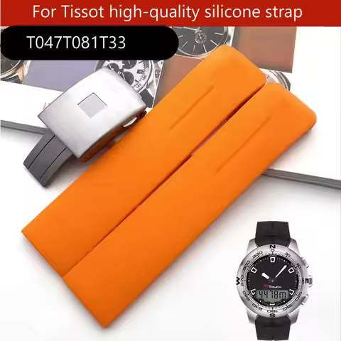 Silicone strap For Tissot 1853 Tengzhi T-Touch original T013 Rubber watch band T047T081T33 watchband