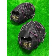 棒球世界ZETT 棒壘球手套11.5吋投手檔特價黑色皮皇冠刀模