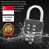 [SG FREE 🚚]Durable 8 Digit Combination Padlock Button lock Travel Smart Password Lock Zinc Alloy Lug