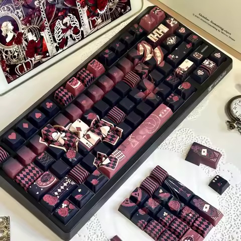 MAIMOOO Keyboard Keycaps Cherry Pbt With A Dark Lost Alice Theme Featuring Side-Printed Backlighting