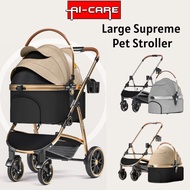Premium Pet Stroller Detachable Carrier Box 4 Wheel Outdoor Stroller Pet Walk Cat &amp; Dog Travel Trolley Kucing dan Anjing