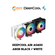 CPU COOLER (พัดลมซีพียู) DEEPCOOL AIR AG400 ARGB BLACK/WHITE ประกันศูนย์ 1 ปี