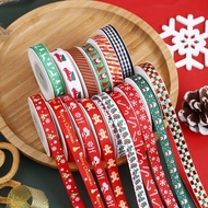 9m / 22m Christmas Riboon Merry Christmas printed logo decoration ribbed gift wrapping ribbon Christmas Gift Deco Wrap