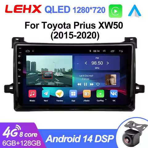 LEHX L6Pro 2din Carplay Android Car Radio Multimedia For Toyota Prius XW50 2015-2020 Stereo Receiver