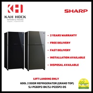 SHARP SJ-PG60P2-BK/SJ-PG60P2-DS 600L 2 DOOR GRAND TOP REFRIGERATOR - 2 YEARS MANUFACTURER WARRANTY + FREE DELIVERY