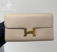 Hold🌟Hermes🌈Constance Wallet🧡風衣灰金扣🌟99新🌟内拼餅乾色🌟Epsom皮🌟閑置🌟長銀包🌟constance🌟constancewallet🌟not constance t