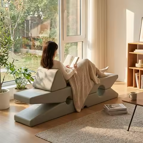 Scandinavian Art Long Stools Multipurpose Living Room PP Bench Minimalist ottomans Entryway Shoe Sto
