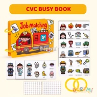 DOREMI CVC Busy Book Job Word Matching Puzzle Interactive Montessori Educational DIY Quiet Book Chil