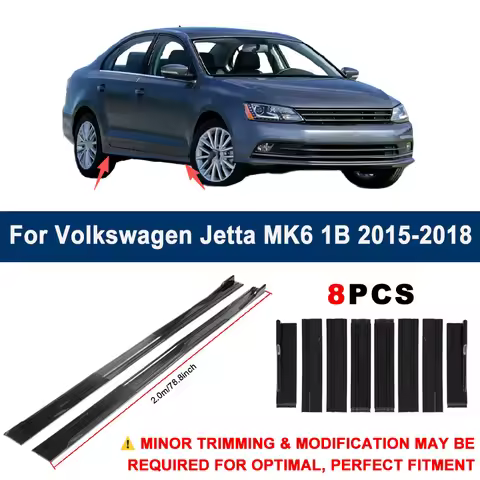 Side Skirt Spoiler Kit Aerodynamic 2m Sectional Side Skirt Extension Lips Racing Side Spoiler For Vo
