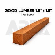 1.5" x 1.5" Kahoy (1ft) | Wood Stick for Projects / Crafts / Support