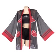 Akatsuki Cosplay Costume Swimsuit Cloak Three-Piece Swimwear Outfits Halloween Carnival Suit