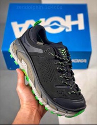 💜HOKA ONE ONE Tor Ultra Low Gore-Tex 戶外登山鞋 男女款低幫厚底輕量黑綠色