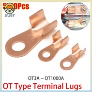 SUERHD 5/10Pcs OT Cable Connector Kit, OT Type Copper OT Wire Nose Terminal Crimp, Durable Bolt Hole
