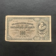 Uang Kuno Seri Coen 100 Gulden Tahun 1930 Ttd Praasterink VF