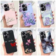 Xiaomi Redmi Note 13 Pro Plus 5G Beautiful Flower Butterfly Printed Case Redmi Note 13 Pro+ Soft Silicone TPU Jelly Phone Casing