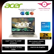 Acer Swift 3 SF314-512-577V 14'' QHD Laptop Haze Gold ( I5-1240P, 8GB, 512GB SSD, Intel, W11, HS )2 Years Acer Warranty