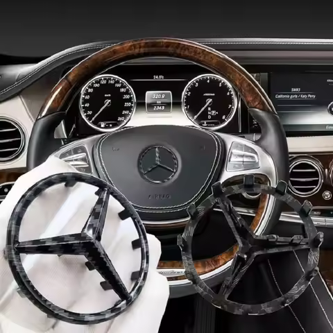 52/57mm ABS Car Steering Wheel Emblem Sticker Accessories For Mercedes Benz AMG GLC CLA GLK W166 W20