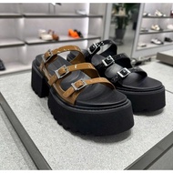 CNK Sandals on display Nadine Patent Triple-Strap Platform Sandals - Black Patent (in stock)