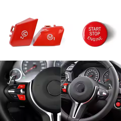 3Pcs Switch START Stop Engine Button Steering Wheel For BMW M1 F87 M2 F80 M3 F82 M4 M5 M6 F85 X5M F8
