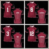 BH2 Haikyuu jersey KUROO Kozume YAKU Shibayama FUKUNAGA T-shirt Anime Short Sleeve Top HB2