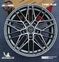 【台灣輪胎王】類VOSSEN HF-7 17吋7.5J旋壓鋁圈樣式 4孔100 / 5孔108/112/114.3灰車面