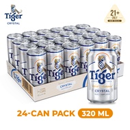 Tiger Crystal Cold Filtered Lager Beer Can 4.2% Alcohol (24 x 320ml)