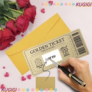 KUGIGI Golden Ticket Scratch- Card,  Raffle Gift Concert Ticket,  Party Favor Scratch  Ticket with E