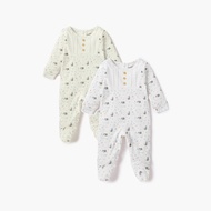 Babayshop Juniors All-Over Print Closed Feet Sleepsuit With Long Sleeves - Set Of 2