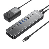 RSHTECH 10 in 1 USB C Hub พร้อมสวิตช์สัมผัสส่วนบุคคล 10Gbps Type-C USB Splitter Docking Station สําห