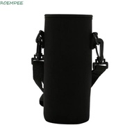 ROEMDEE Sport Cup Covers Bag, 18/36/64oz Black Water Bottle Cover Bag, Holder Pouch Strap Portable N
