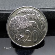 Koin New Zealand 20 Cent 1967