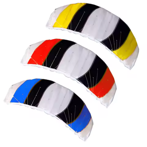 Outdoor Fun Sports Power 1.4m Dual Line Stunt Parafoil Parachute Sports Beach Kite For Beginner