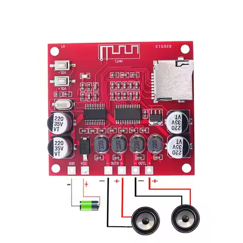 XH-A233 15W X 2 Bluetooth 4.2 Digital power amplifier board Stereo TF Card Play 12v~24v Audio Amp
