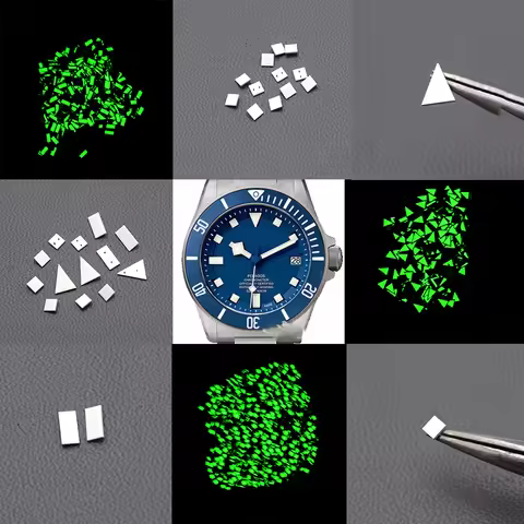 Watch Dial Hour Indices Markers Green Luminous For Tudor Pelagos FXD SKX007 SKX009 Men's Watch Dial 