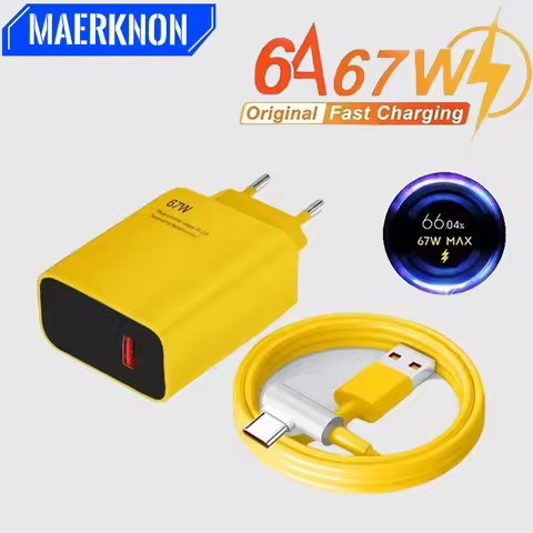 67W USB Charger Fast Charging Phone Charger Adapter Type C Cable For iPhone Samsung Xiaomi Huawei QC