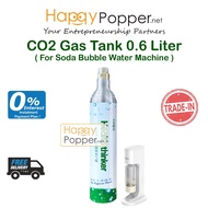 Happypopper CO2 Gas Tank 0.6 Liter ( For Sparkling Beverage Drink Drinks Soda Bubble Water Maker Mac