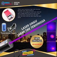 UltraLaser Laser Pointer Purple Ungu Jarak Jauh 303 Baterai Charge ORIGINAL