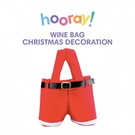 HOORAY XMAS WINE/CANDY BAG CHRISTMAS DECORATION SANTA PANTS (1 PC) CX280
